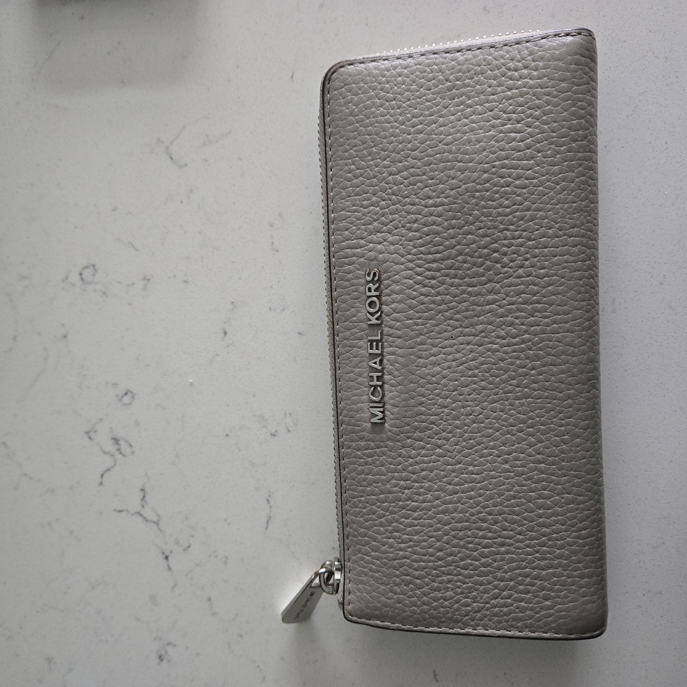 Michael Kors Gray Leather Wallet
